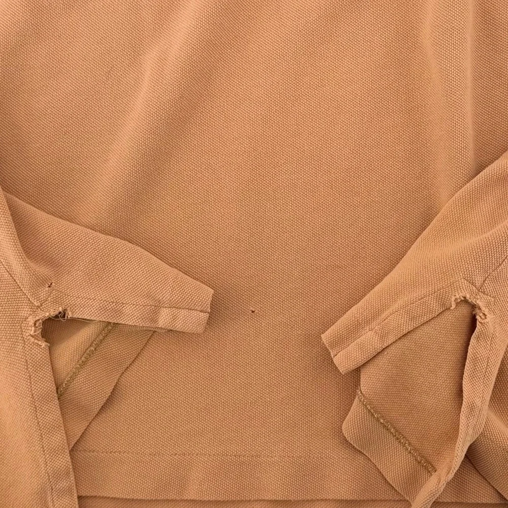 Polo Ralph Lauren Long Sleeve Polo Shirt XXL Burnt Orange Pique Cotton Pony Logo